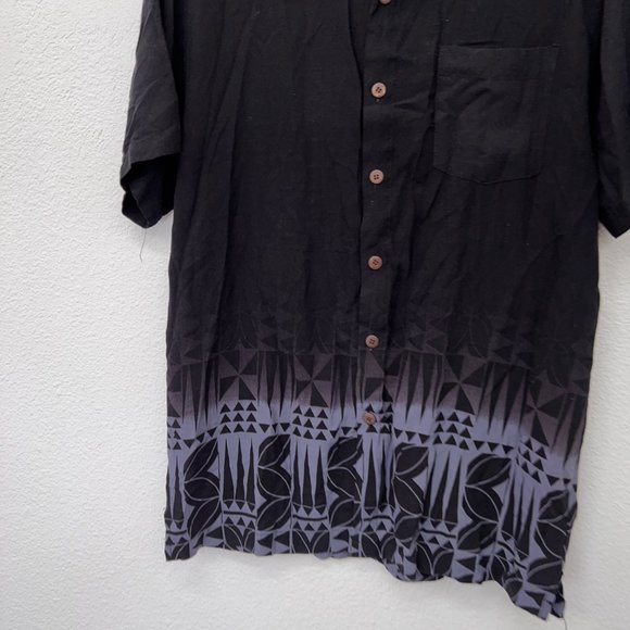 tanoa black short sleeve button down ombre mens shirts  Size: L - Picture 3 of 8